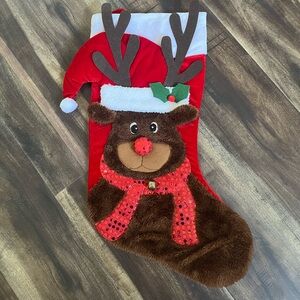 Festive Reindeer Christmas Stocking